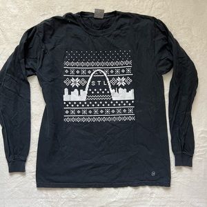 Black St. Louis long sleeve holiday shirt